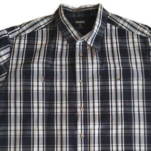 King Size Men's Casual Button Down Short Sleeve Shirt, Size 2XL